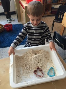 Playing with cloud dough